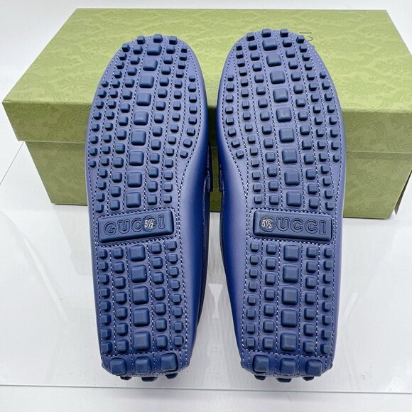 Gucci GG Interlocking Loafer Blue Driver Moccasin Shoes Logo Womens UK 5.5 US 8. - Picture 11 of 16